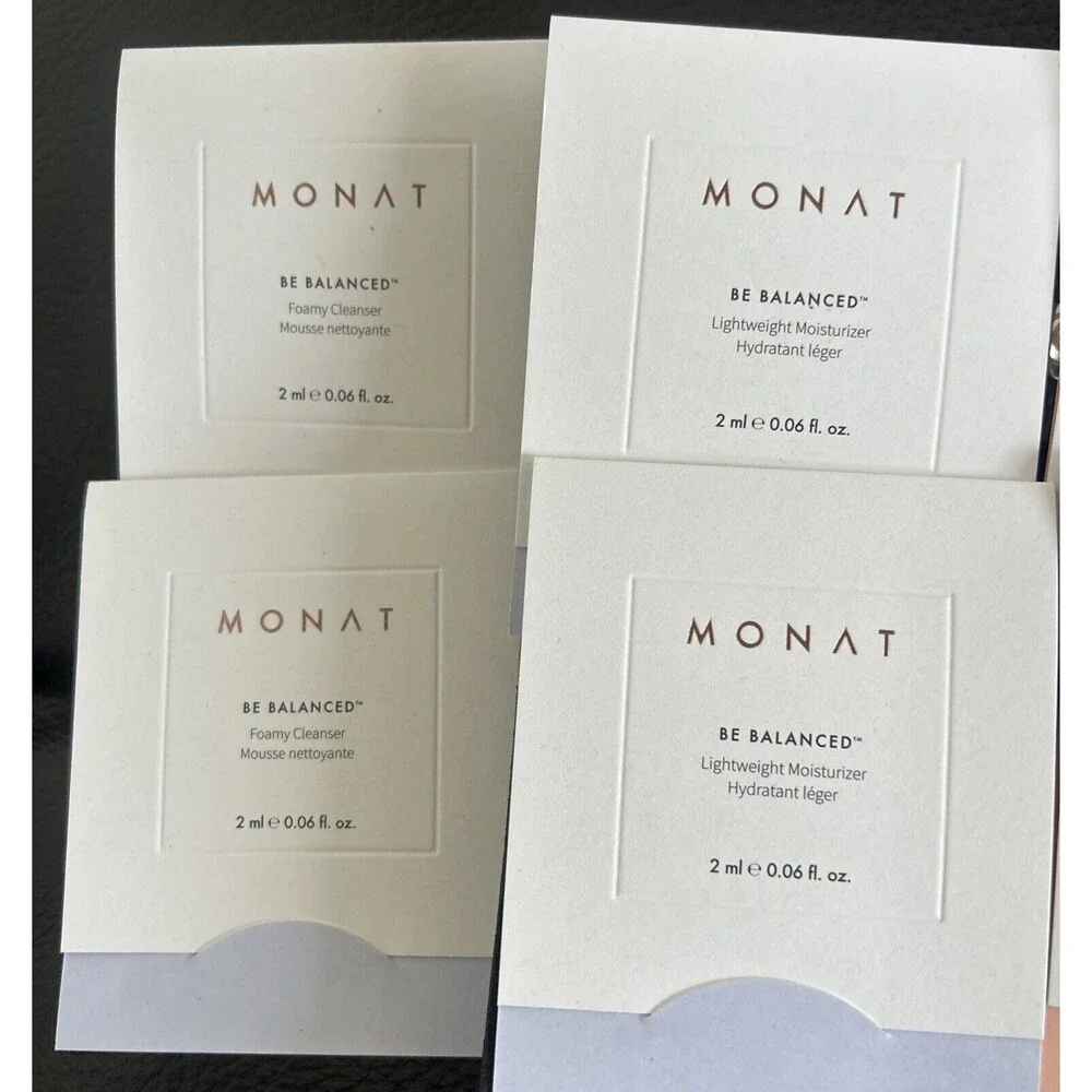 MONAT  Lot/Bundle of 20 Samples of Hair Care and Skin Care & Monat Carrying Case